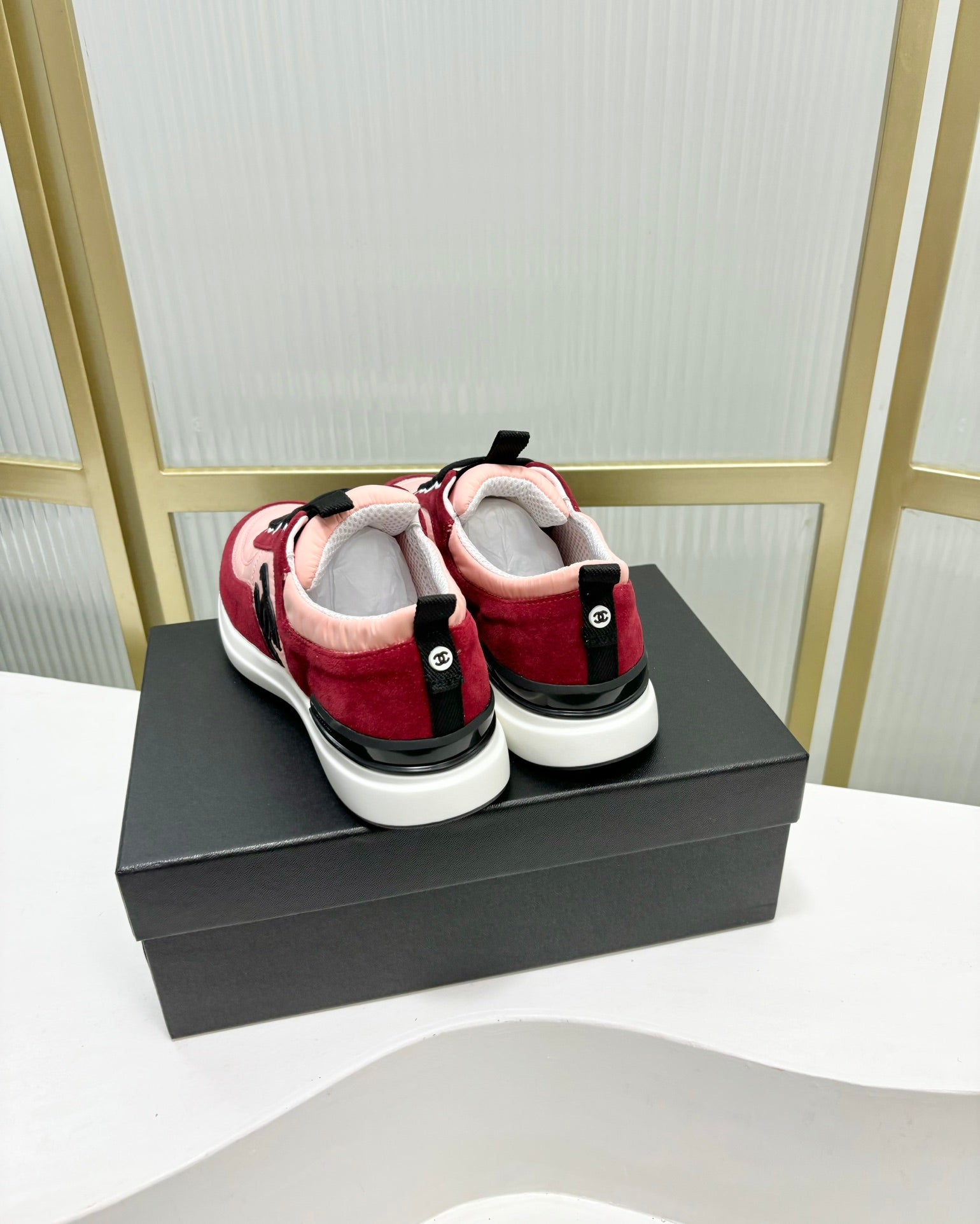 SNEAKER IN LIGHT PINK MIX CHERRY RED SUEDE、mysite、Cacoeks