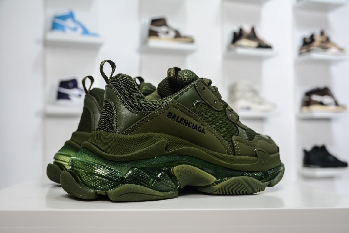 Balenciaga Triple S Clear Sole in Dark Green、mysite、Cacoeks