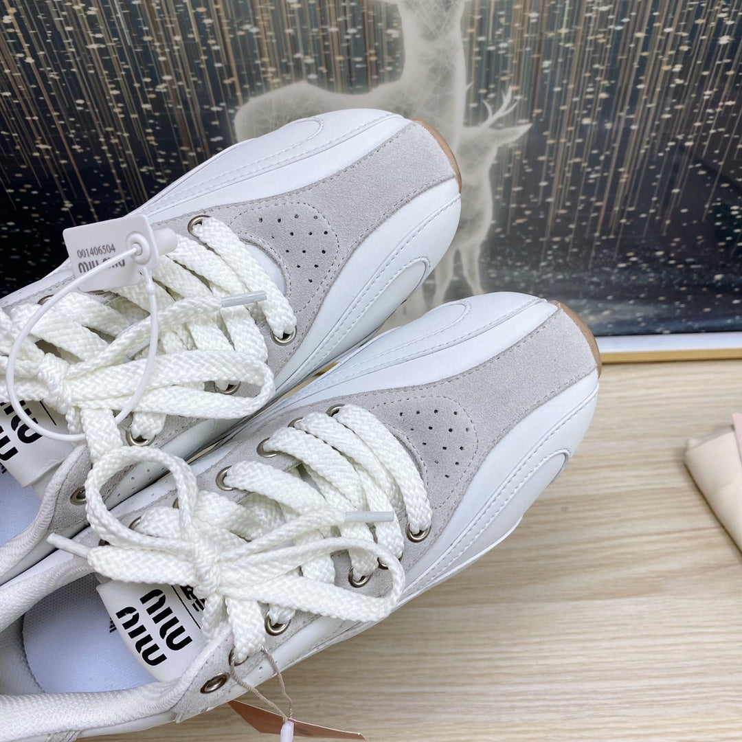 NB White and Gray Sneakers Cowhide、mysite、Cacoeks