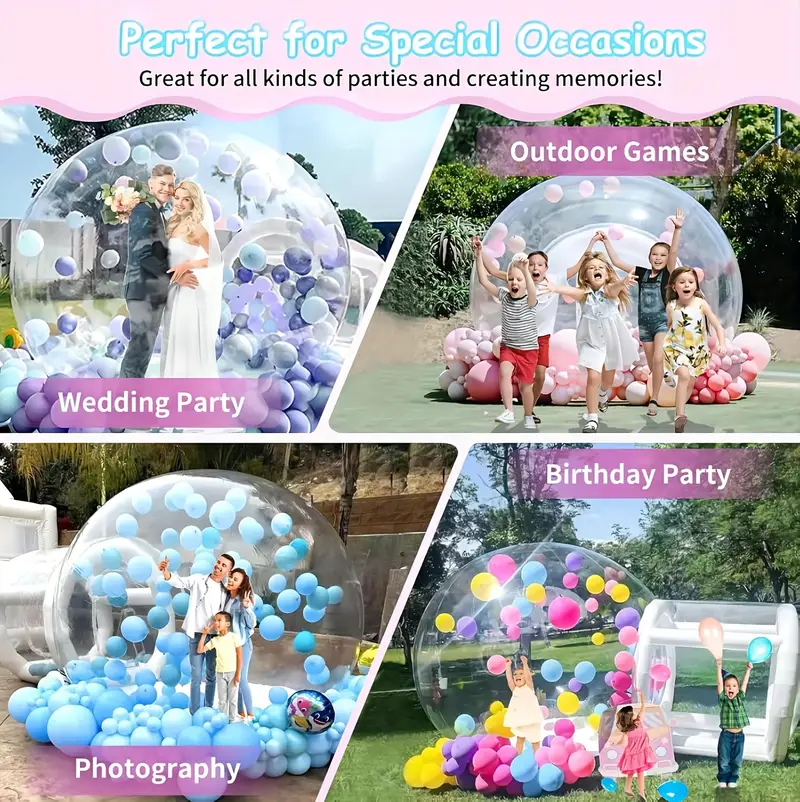 inflatable bubble house   version inflatable bubble tent with thickened base commercial grade pvc bubble house bounce house with blower 10ft for home party malls parks event exhibition details 2