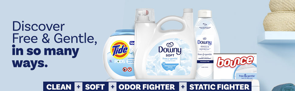Discover Free&Gentle, in so many ways.Clean, Soft, Odor fighter, Static figther