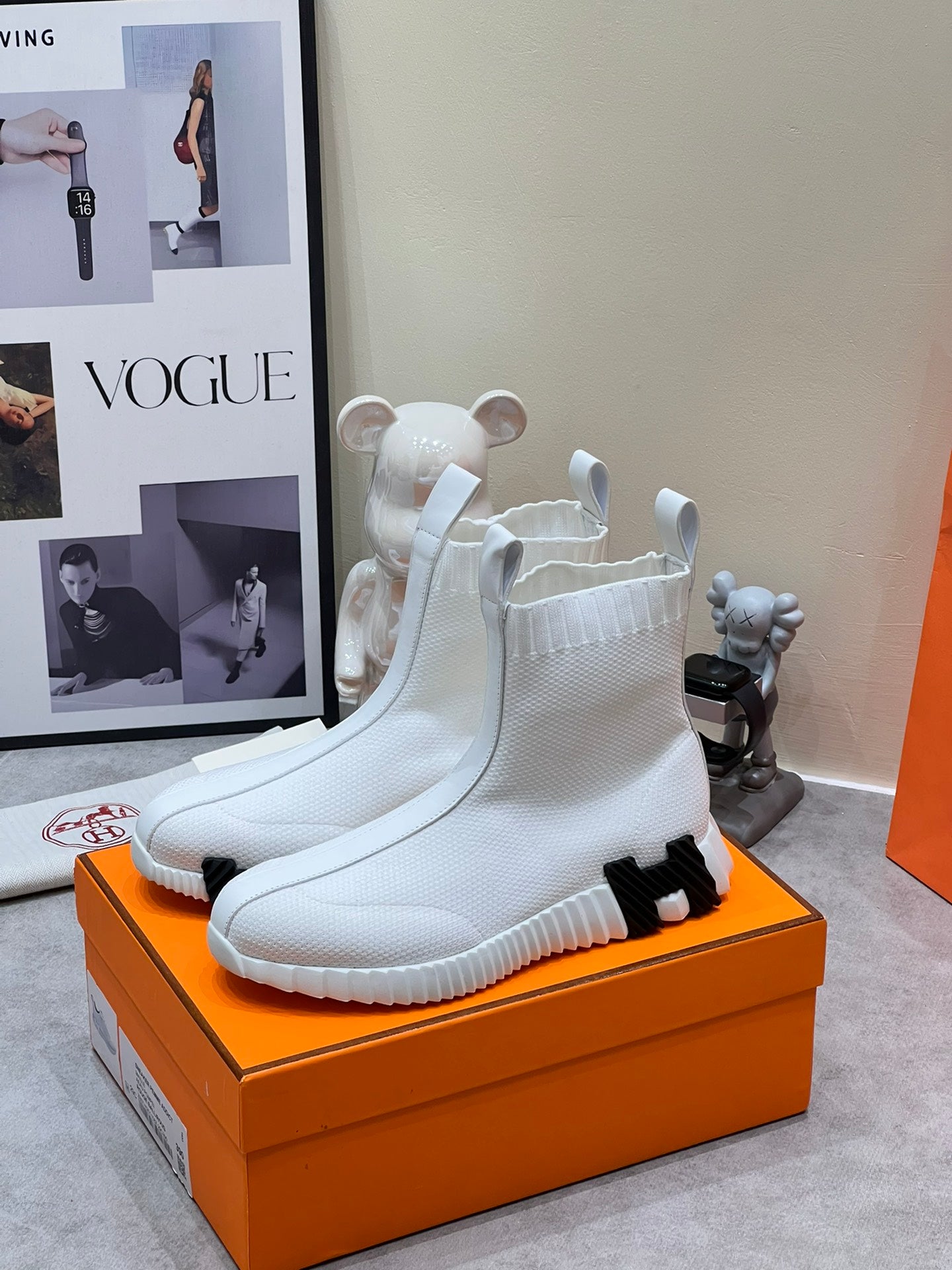 H FUN CLASSIC SNEAKER STYLISH WHITE FABRIC、mysite、Cacoeks