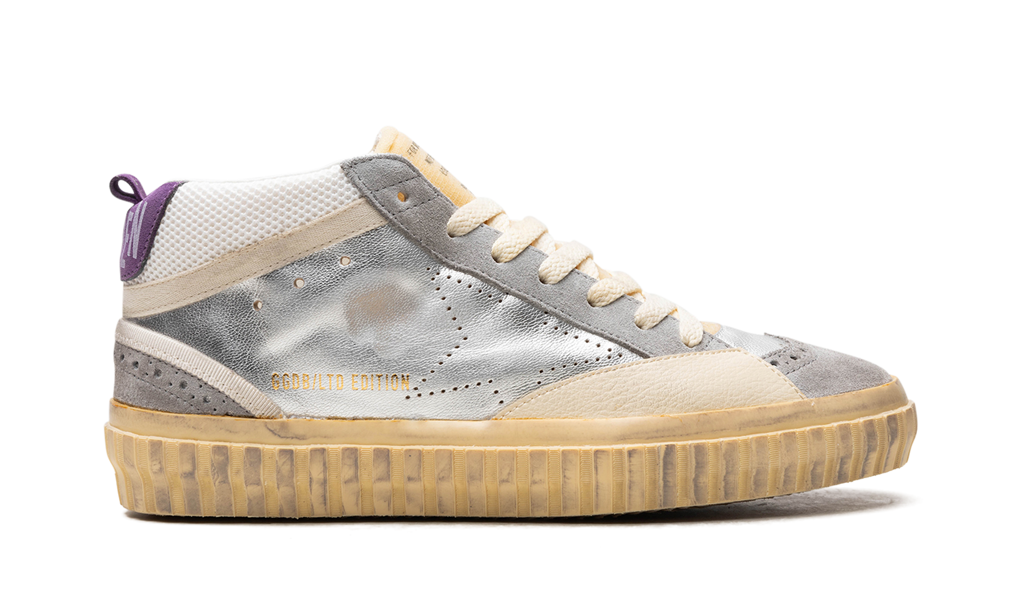 MID STAR LAMINATED AND NET UPPER SUEDE TOE AND SPUR SKATE STAR "SILVER SILVER SCONCE PURPLE"、mysite、Cacoeks