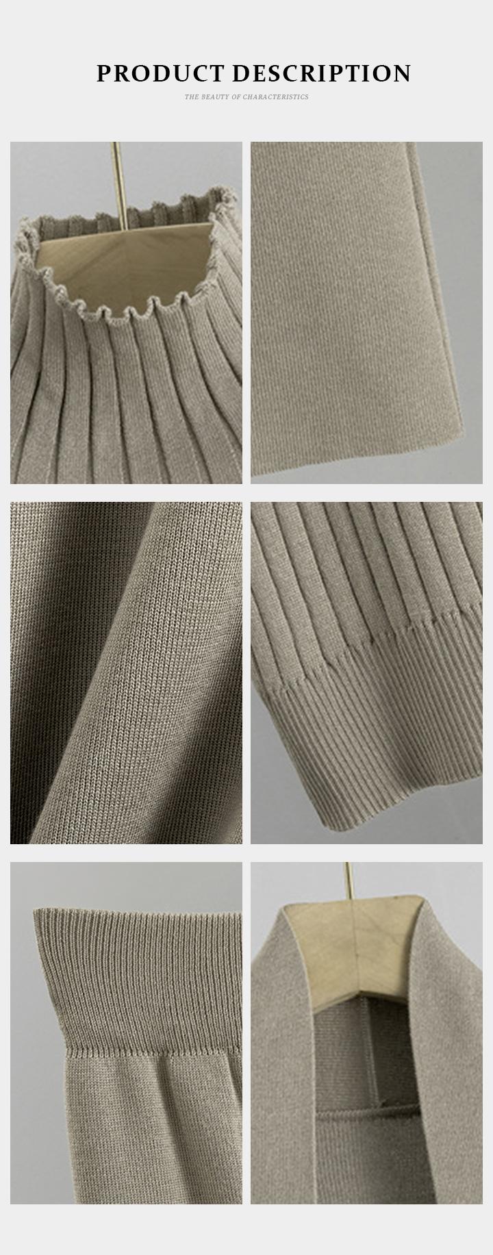 KatchMe Women's Three-Piece Set Solid Turtle Neck Tank Top & Wide Leg Trousers & Open Front Long Cardigan Set, Women Clothes for Fall & Winter