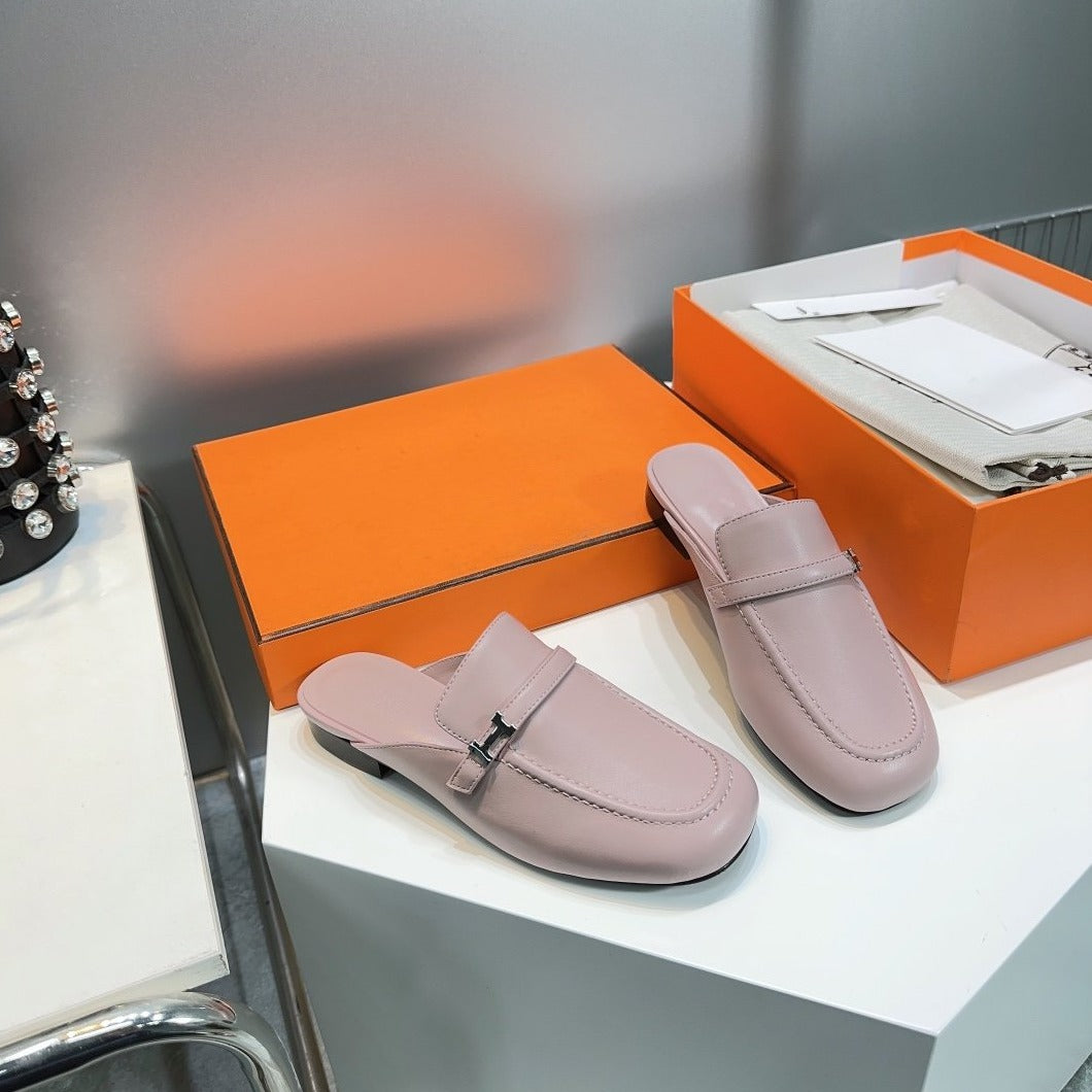 Lena Mule Pastel Pink Leather、mysite、Cacoeks