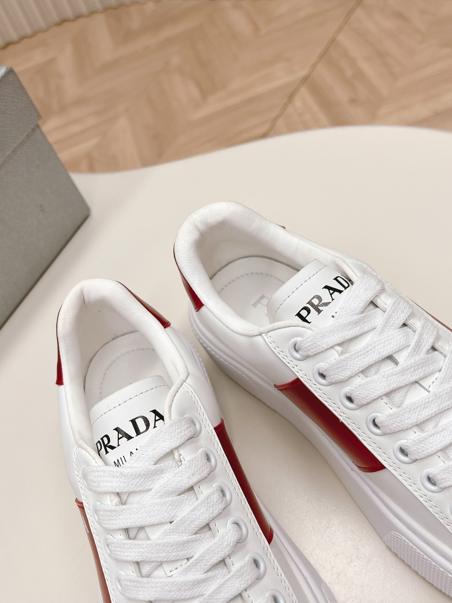 PRA LEATHER LOGO OUTLET SNEAKERS BLACK AND CHERRY CALFSKIN、mysite、Cacoeks