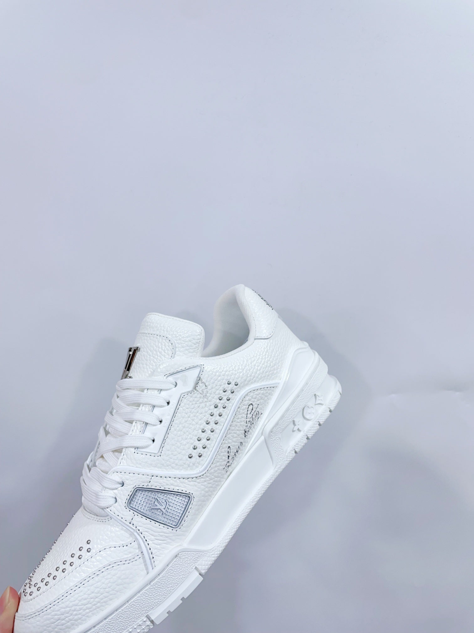 TRAINER SNEAKER IN WHITE CALFSKIN、mysite、Cacoeks