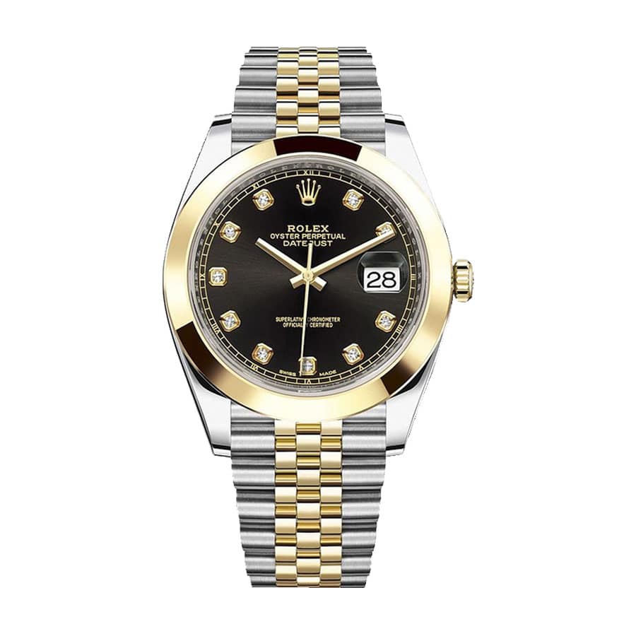 Rolex Datejust Black Diamond Dial Steel Yellow Gold 126303BKDJ Jubilee Replica-fasswatch