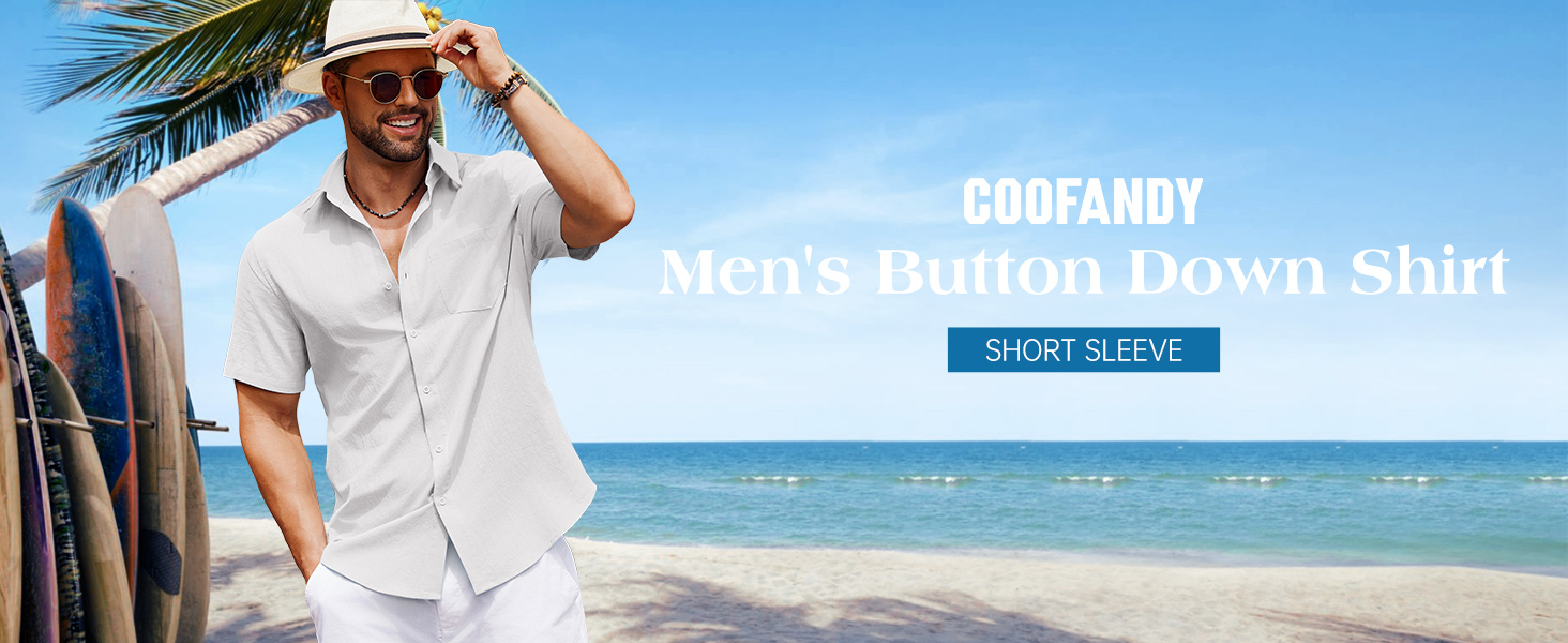 mens casual button down shirt short sleeve