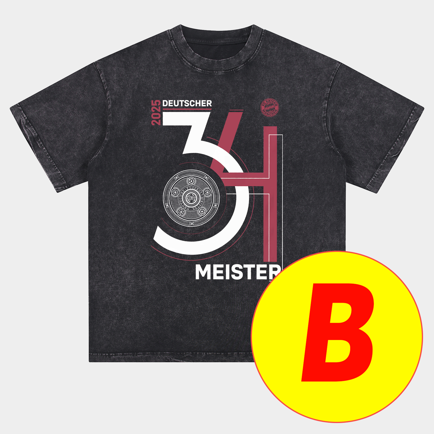 SIUjerseys-Bayern Munich Bundesliga Champions Deutscher Meister 2025 Oversized Washed T-Shirt
