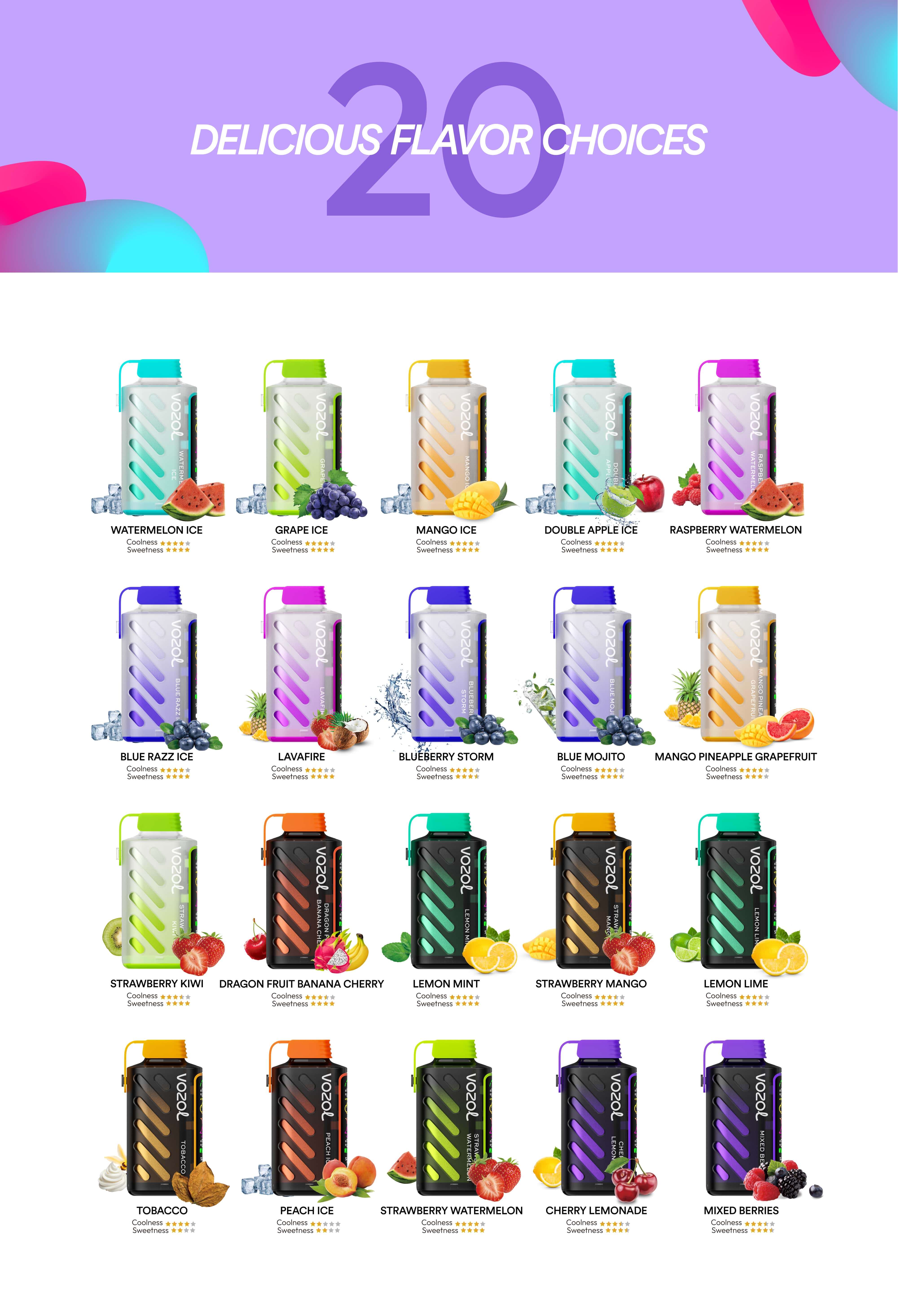  VOZOL Gear Power 20000 Puffs 50mg Dual Mode Disposable Vapevpae005 vapeing vape