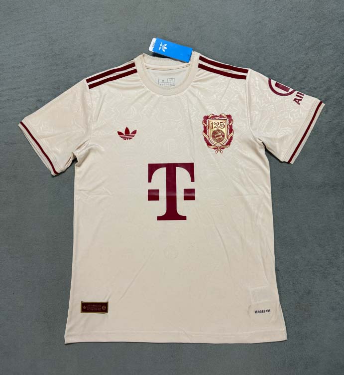 2025/2026 Bayern Munich 125th Anniversary Edition Apricot Football Shirt 1:1 Thai Quality:football jersey mysite: unitedjerseyfootball 邓江浪:football