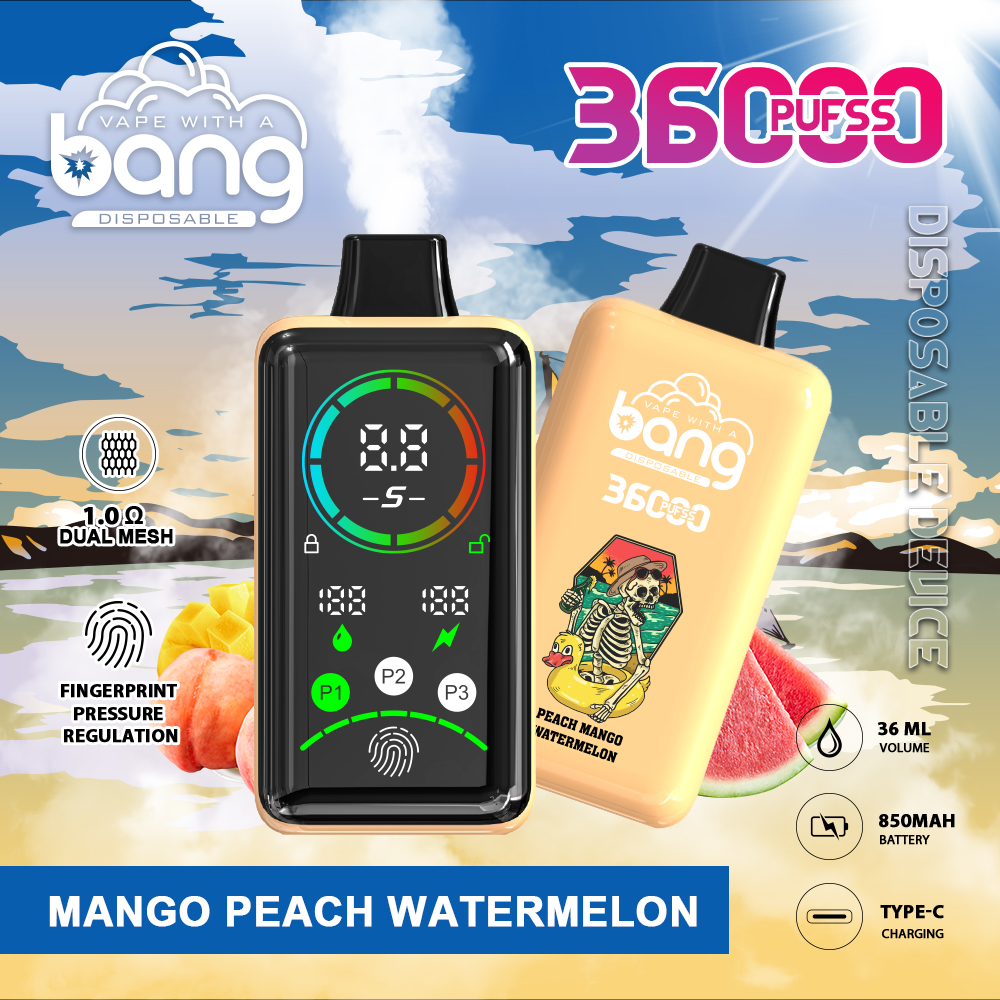 (Box of 3) Bang 36000 Power Advanced Fingerprint Power Regulation 36K Puffs Disposable Vape