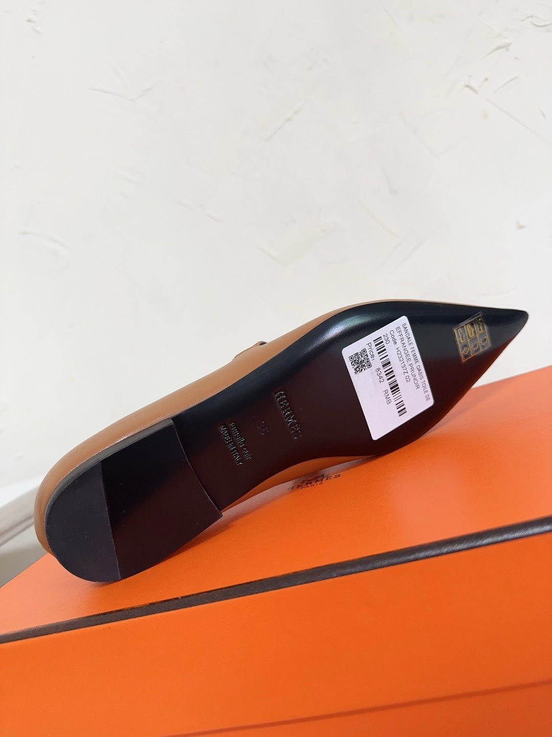 KIARA FLAT PUMP IN SEPIA BROWN CALFSKIN、mysite、Cacoeks