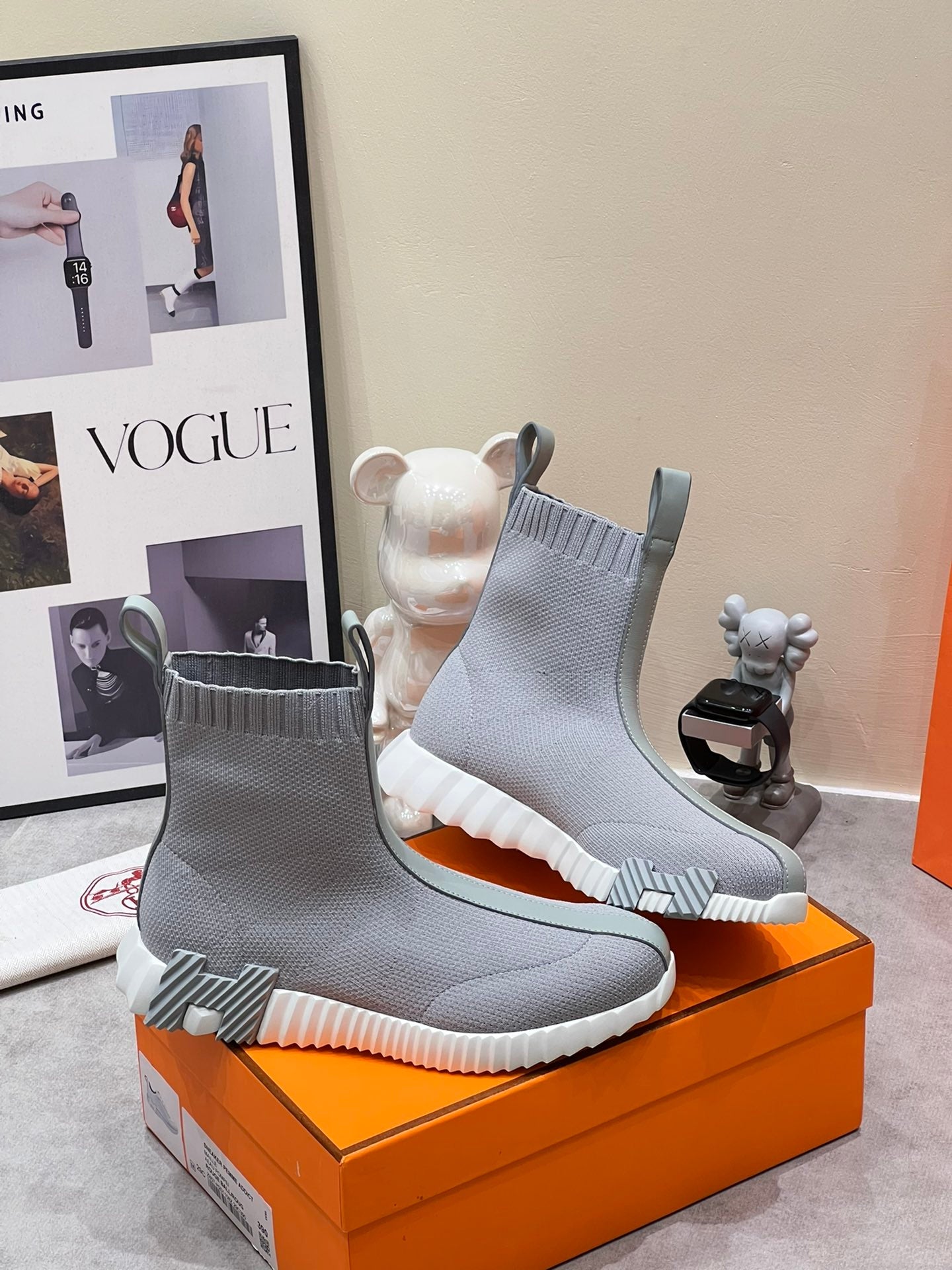 H FUN CLASSIC SNEAKER STYLISH LIGHT GRAY FABRIC、mysite、Cacoeks