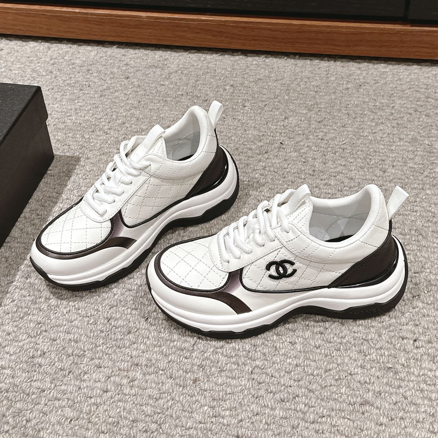 CC CLASSIC SNEAKER IN WHITE MIX BLACK LAMBSKIN、mysite、Cacoeks