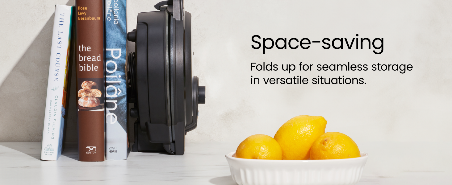 Space-saving, folds up for seamless storage in versatile situations.