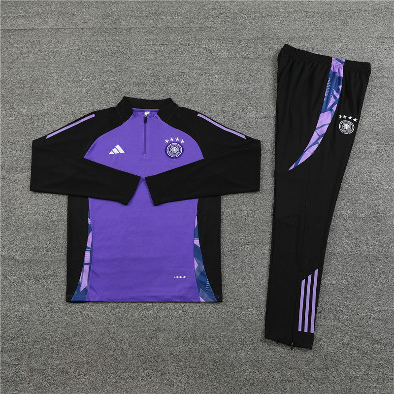 ManixJersey.com | Germany 2024 Long Sleeve Training Set - Purple With Black -Customize Name, Number and Patch | Worldwide Shipping