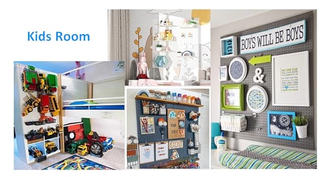 Organise Home Kids Room Pegboard Crafts Toys wall Storage