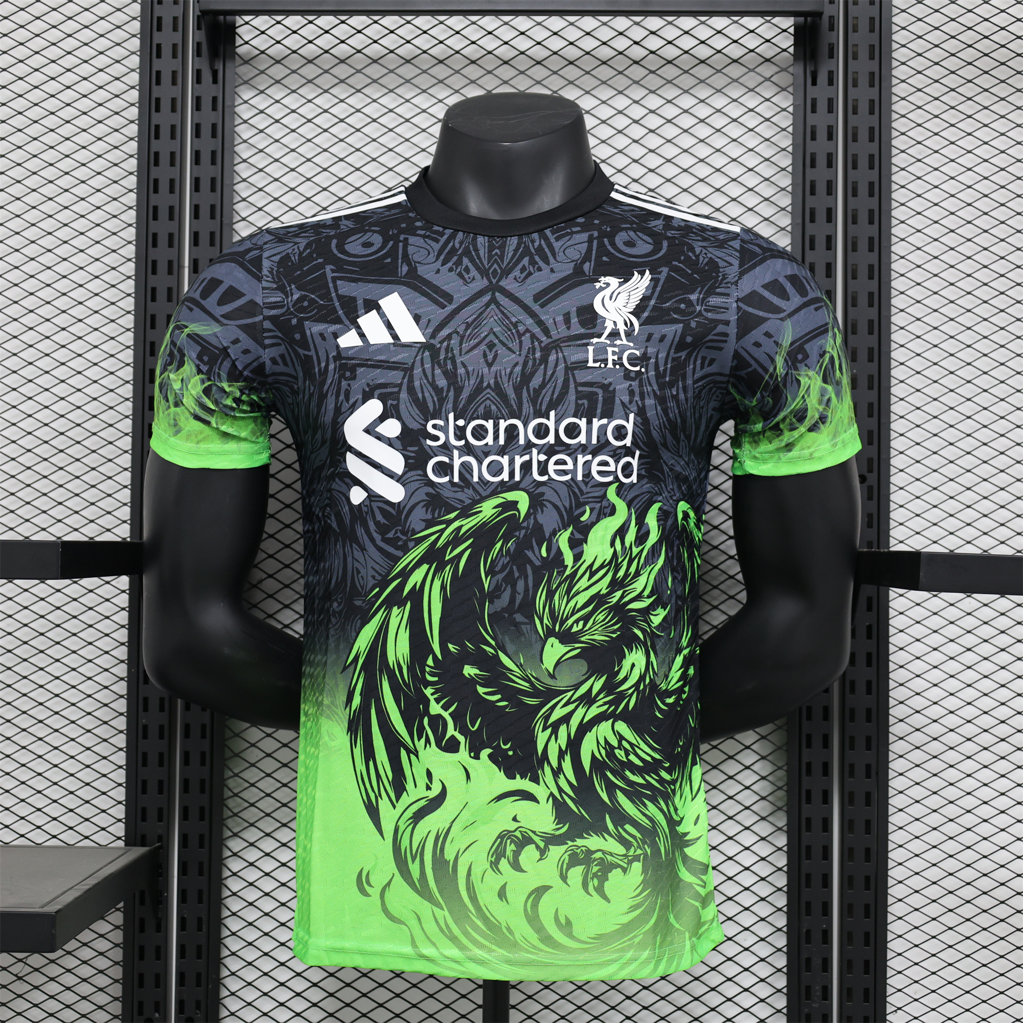 JerseysGala.com | Liver.pool 24-25 Green Fire Phoenix Special Edition Jersey - Player Version -Customize Name, Number and Patch | Worldwide Shipping