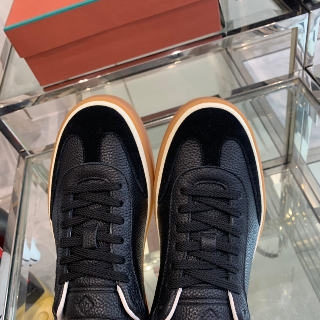 LP TENNIS WALK SNEAKERS BLACK CALFSKIN、mysite、Cacoeks