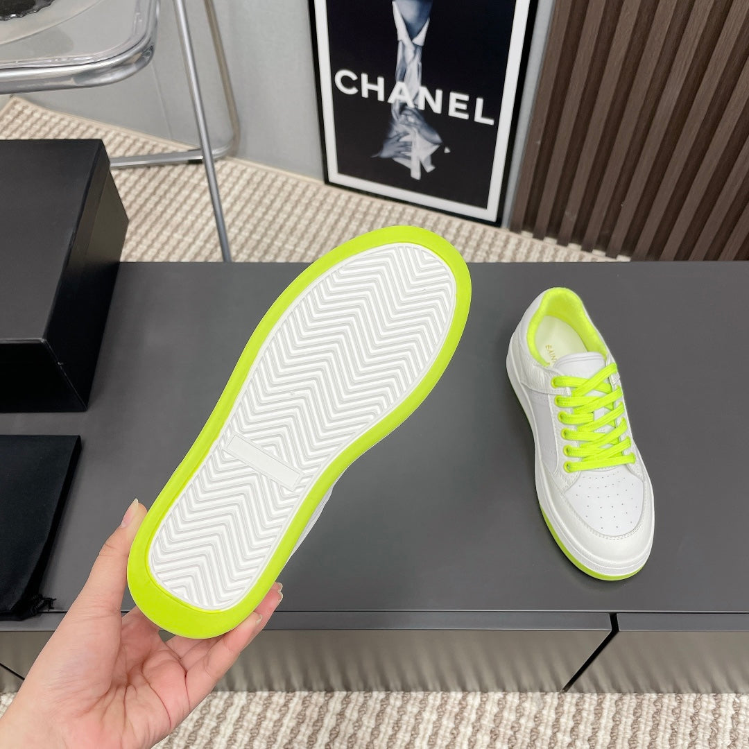 SL/61 SNEAKERS IN WHITE MIX NEON YELLOW CALFSKIN、mysite、Cacoeks