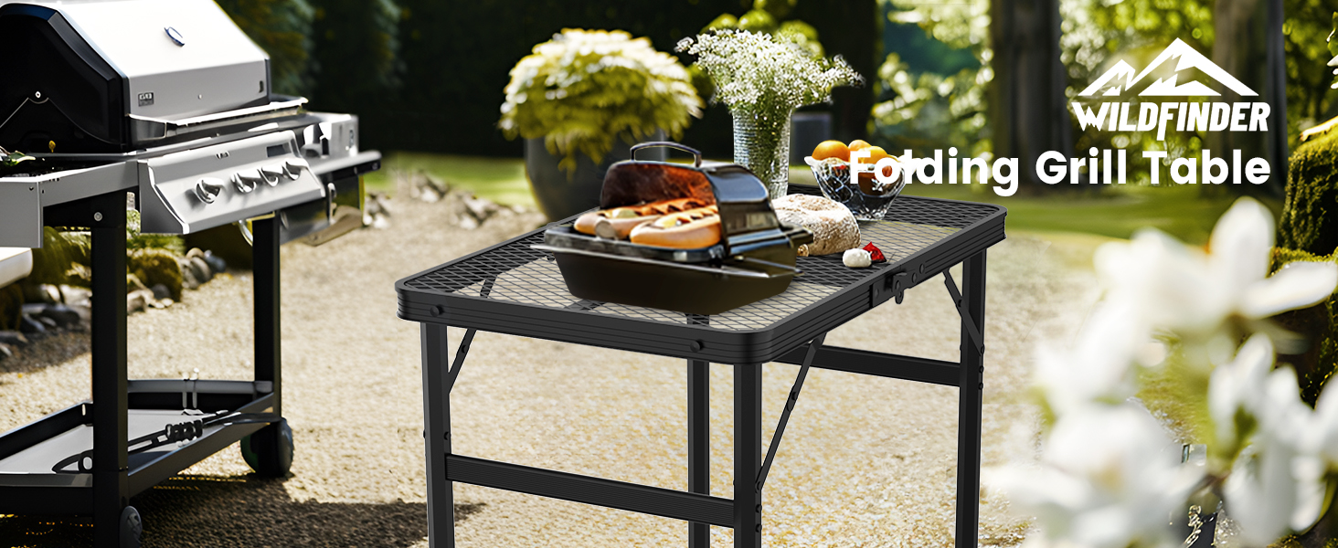 folding grill table