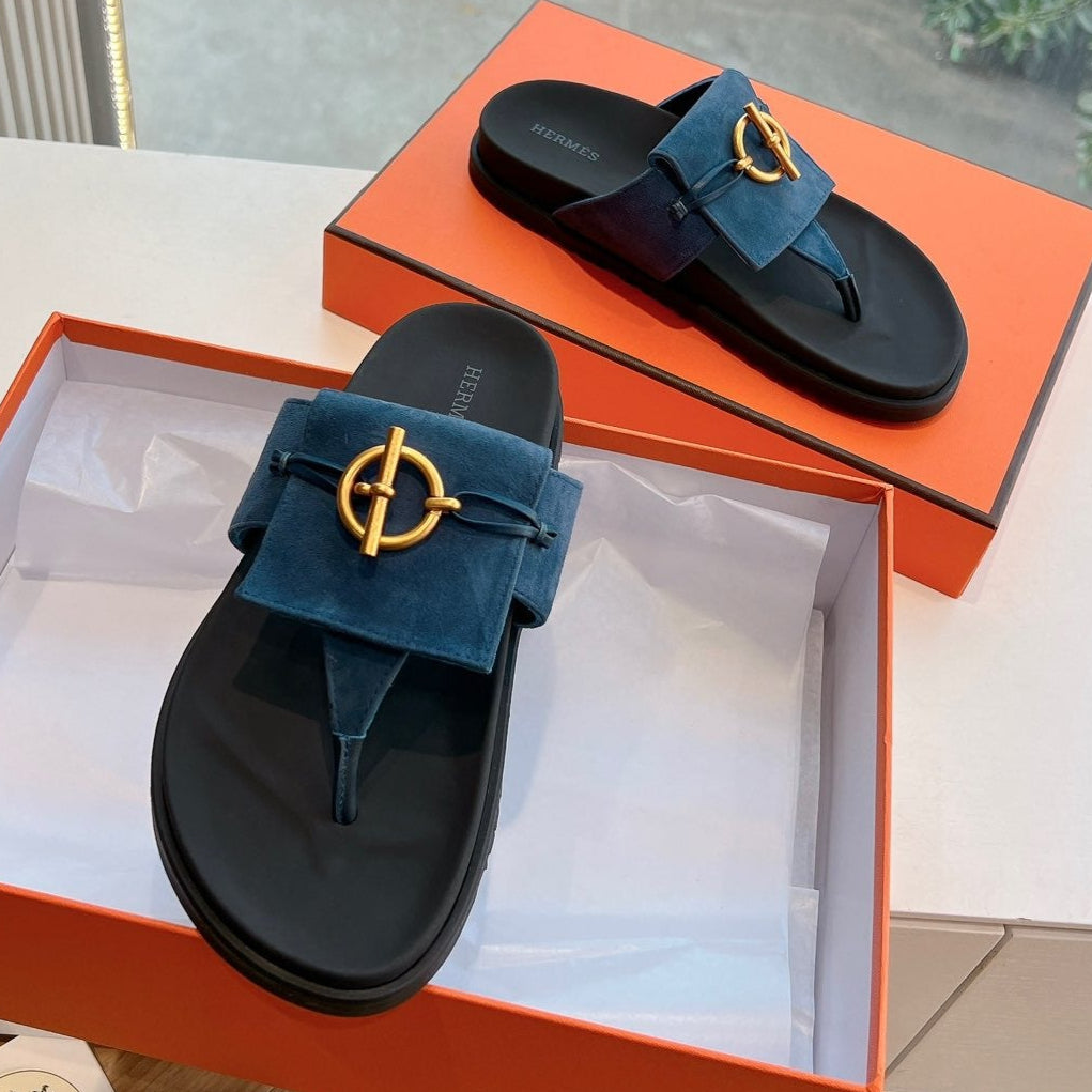 JOYCE SANDAL IN NAVY BLUE SUEDE、mysite、Cacoeks