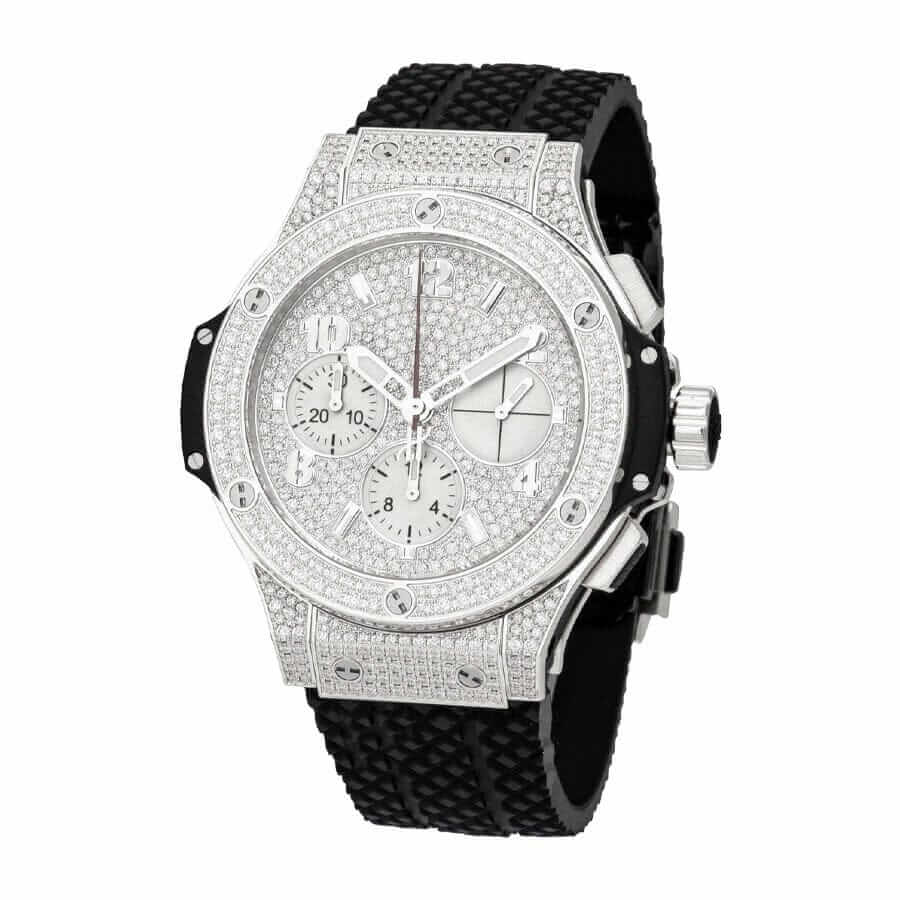 hublot classic fusion chronograph with diamond silver dial replica 1