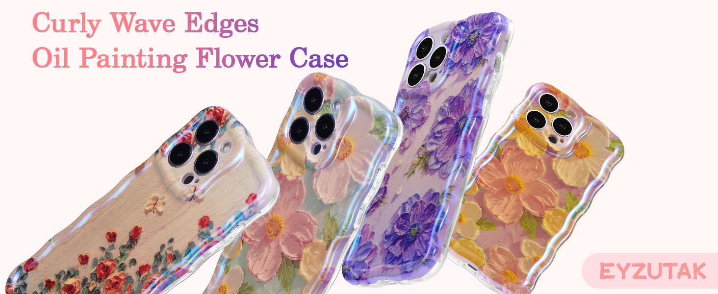 Colorful Retro Oil Painting Flower Laser Phone Case