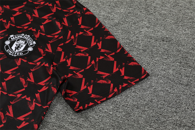 SIUjerseys-Manchester United 24-25 Short-Sleeve Training Set - Black Red Camouflage