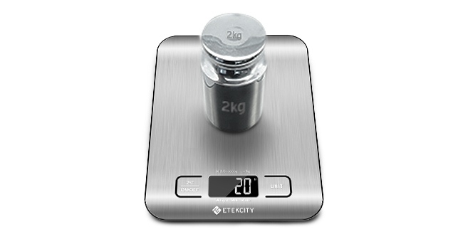 Etekcity food scale can measure up to 11 pounds accurately.