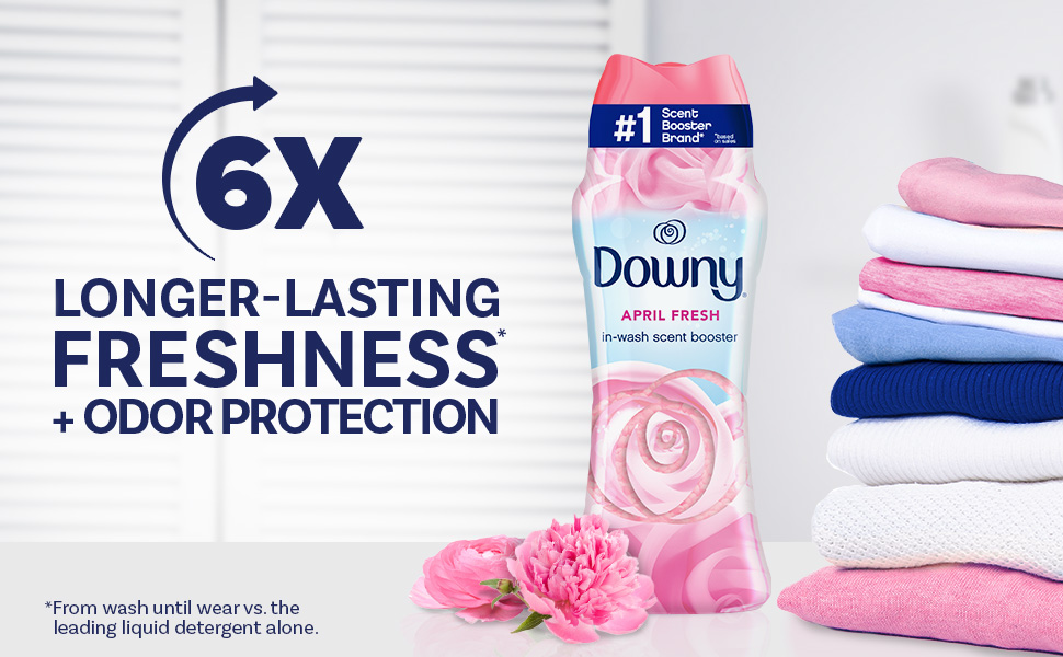 6x LONGER-LASTING FRESHNESS* + ODOR PROTECTION *From wash until wear vs the leading liquid detergent