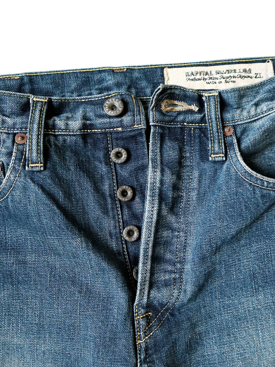 KAPITAL 13.5oz Zimbabwe Denim 5P Monkey CISCO ( Processed )  K2502LP006 
