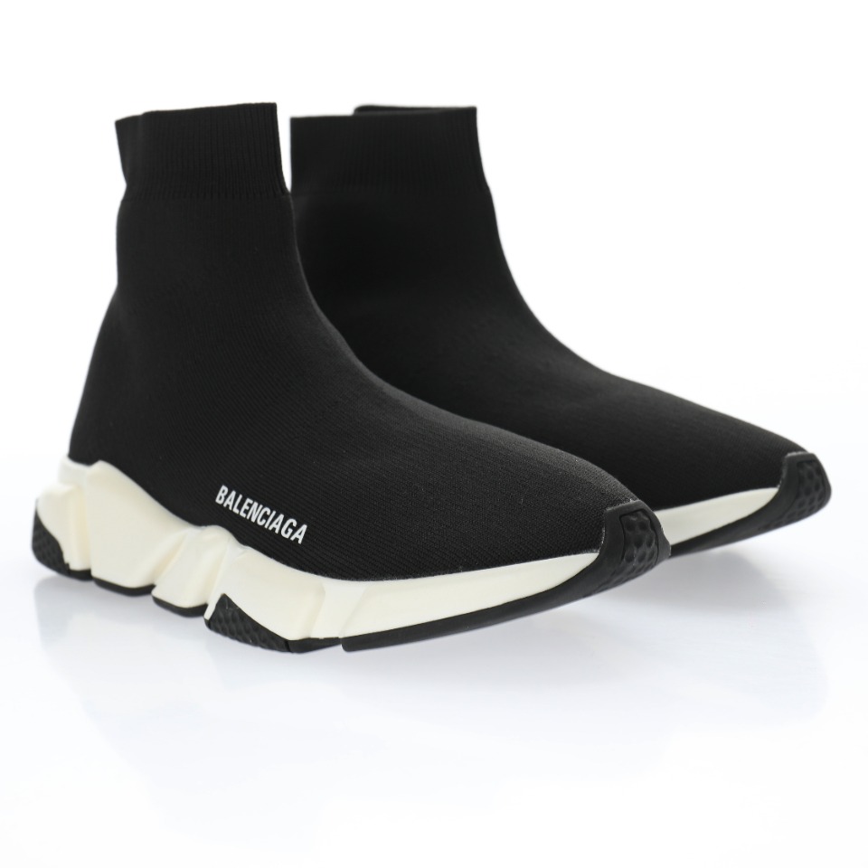 Balenciaga Speed Recycled Knit Sneaker in Black White、mysite、Cacoeks