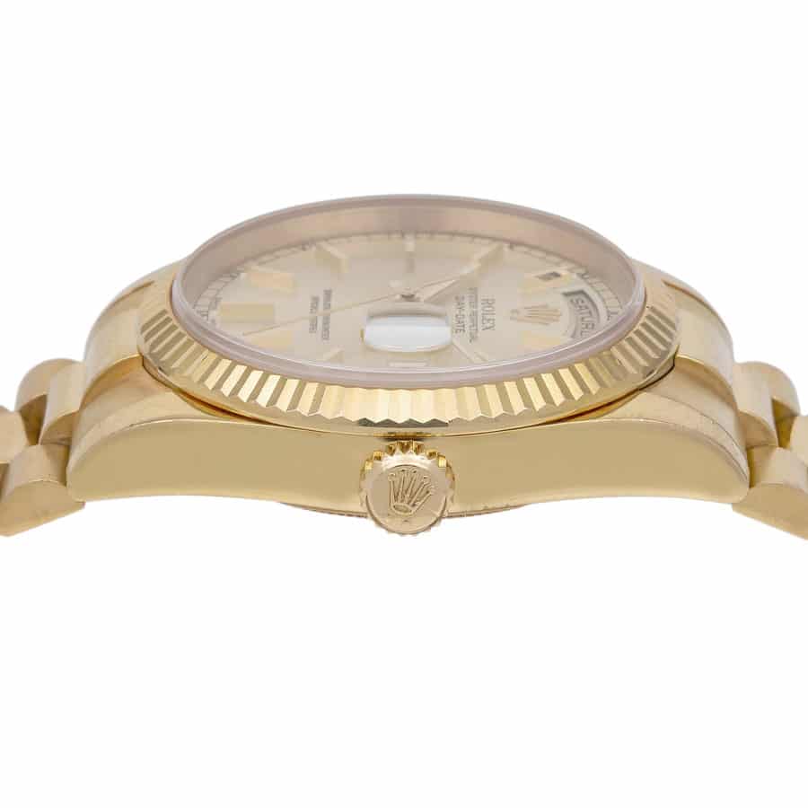 rolex day date automatic yellow gold champagne dial 118238