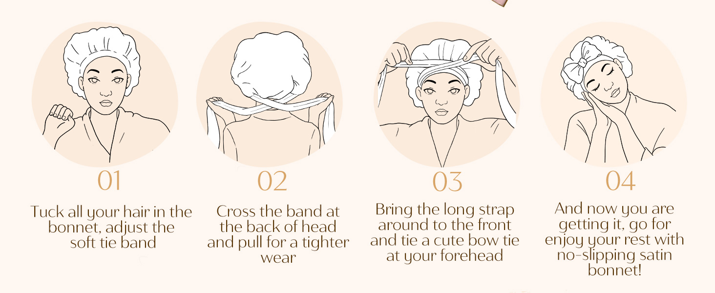 how to tie the hair bonnet