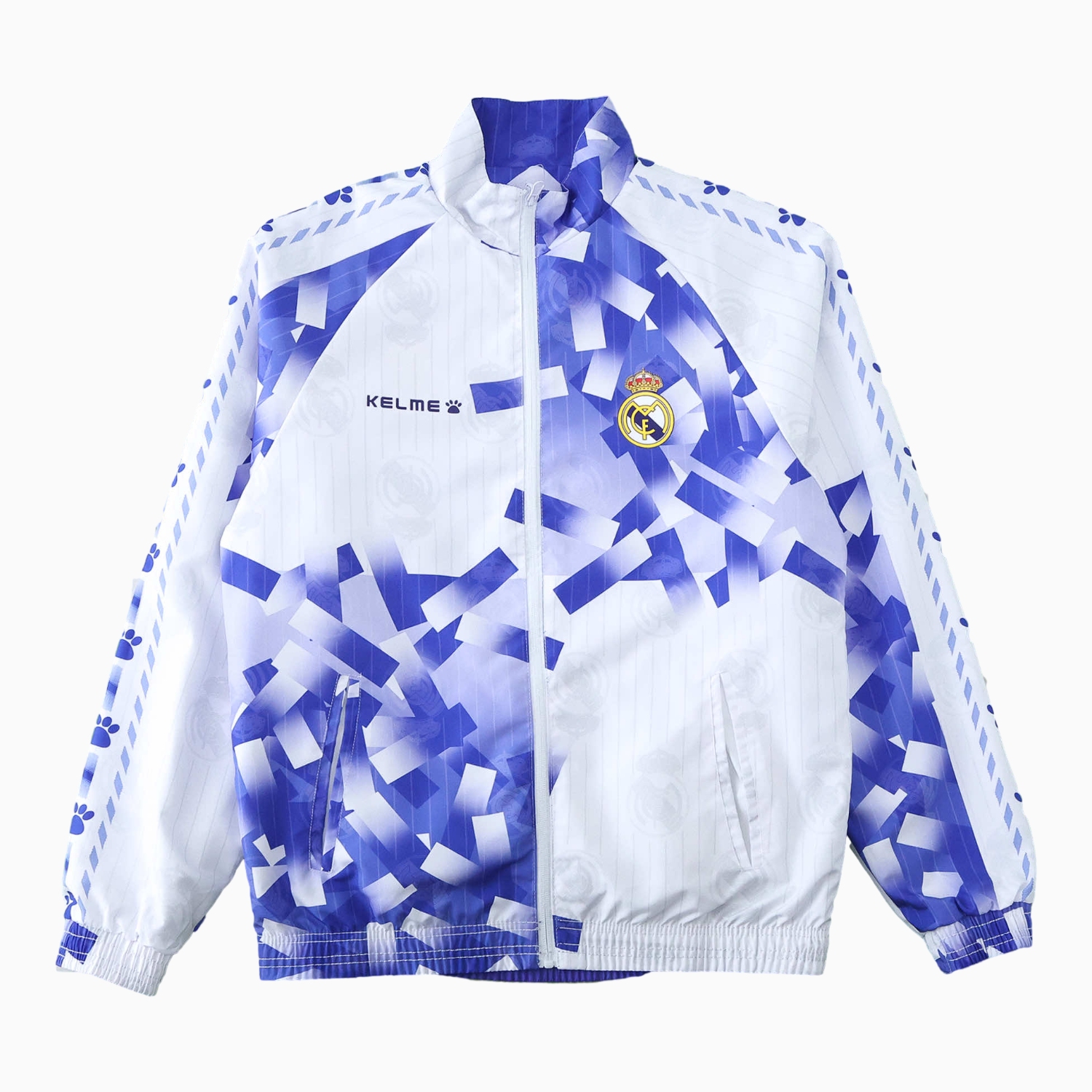 Funinjersey-Retro Real Madrid 1996-97 Double Sided Reversible Windbreaker - Blue & Green