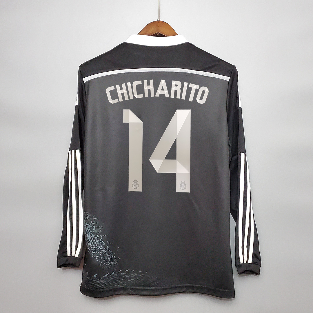 Higojerseys-Real Madrid Retro 14-15 Third Away Long Sleeve Jersey