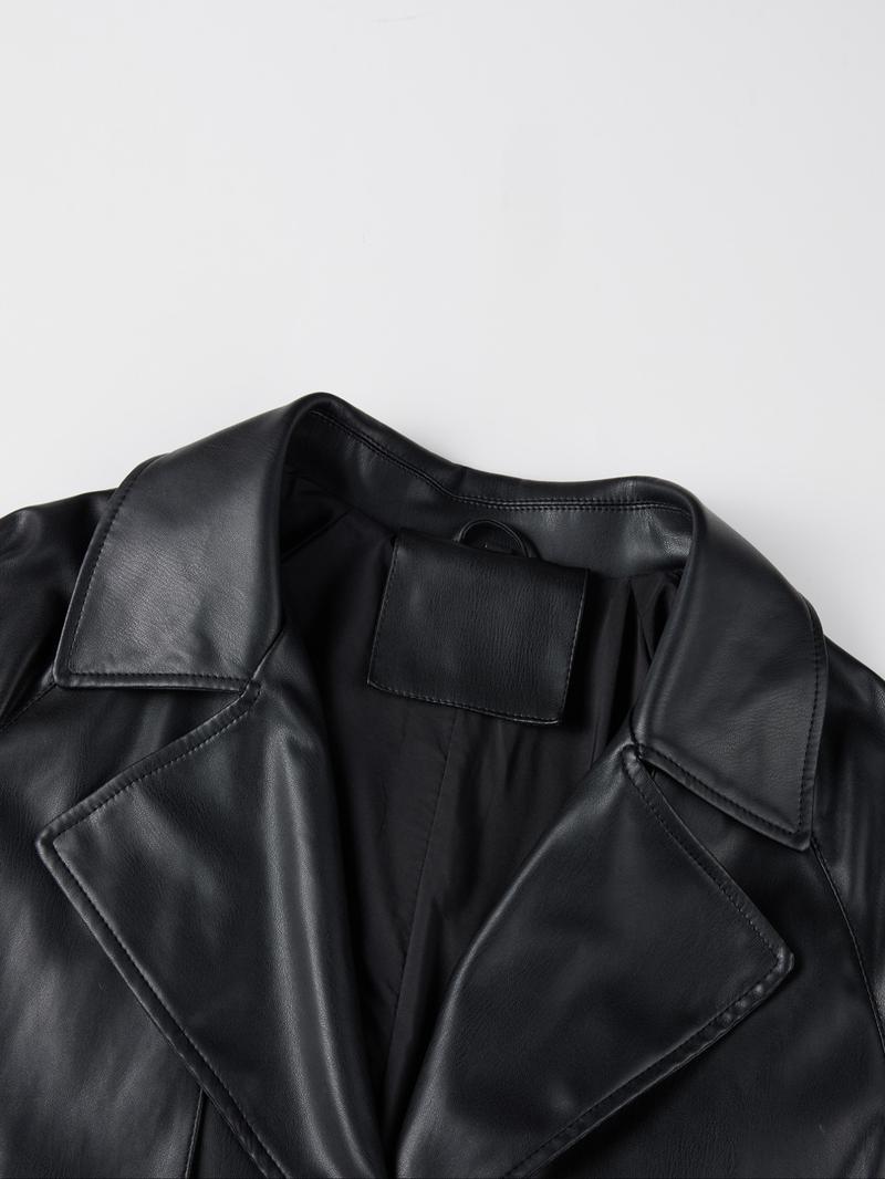 Women's Spring & Fall Waterproof Long Jacket, Fashion Lightweight Coat with Adjustable Waist Belt, Casual Fitted Plain Design Outerwear