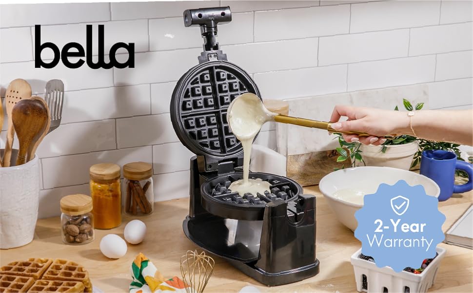 bella rotating waffle maker, black