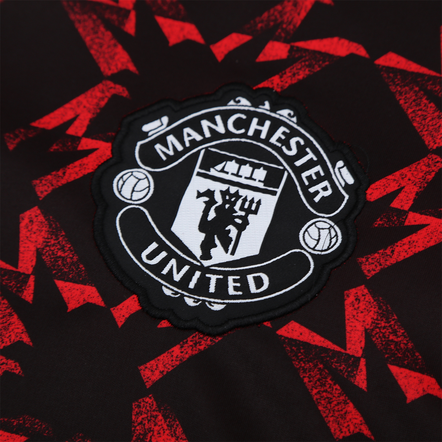 UltraTrikot-Manchester United 25-26 Pre-Match Short-Sleeve Training Set - Red Top & Black Shorts