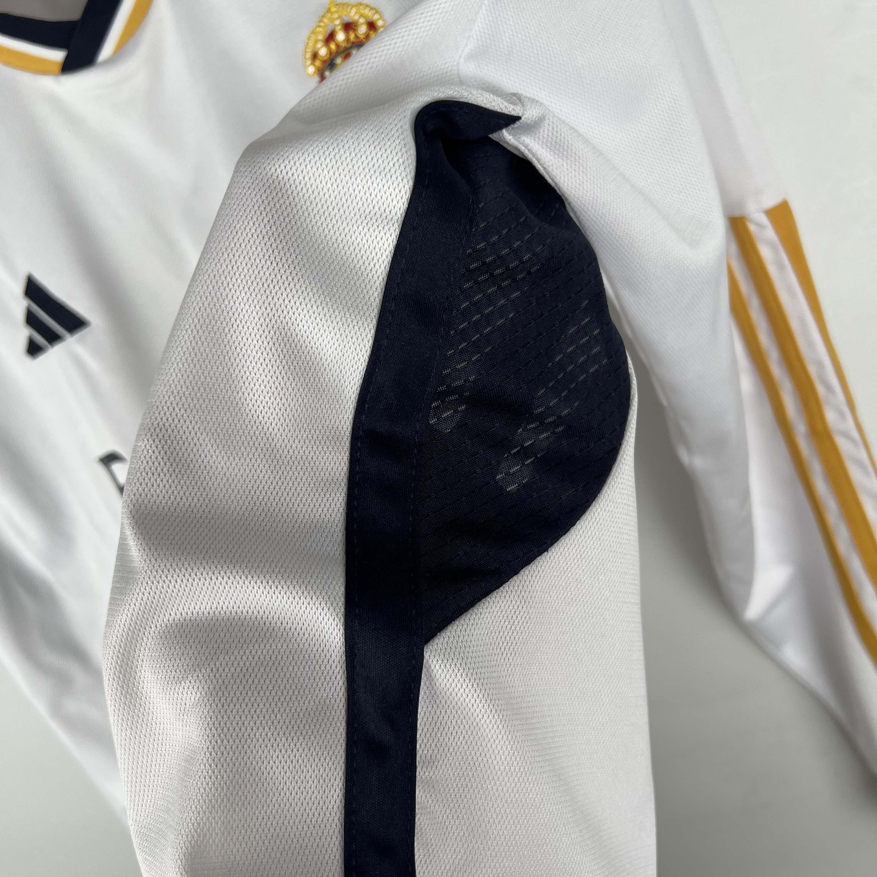 2023/2024 Long Sleeve Real Madrid Home Football Shirt1:1 Thai Quality:football jersey mysite: unitedjerseyfootball 邓江浪:football