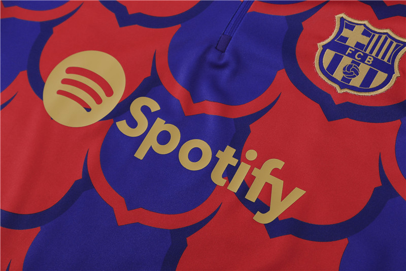 2024/2025 Barcelona Half Training Jersey Red and Blue Camouflage Kit:football jersey mysite: unitedjerseyfootball 邓江浪:football