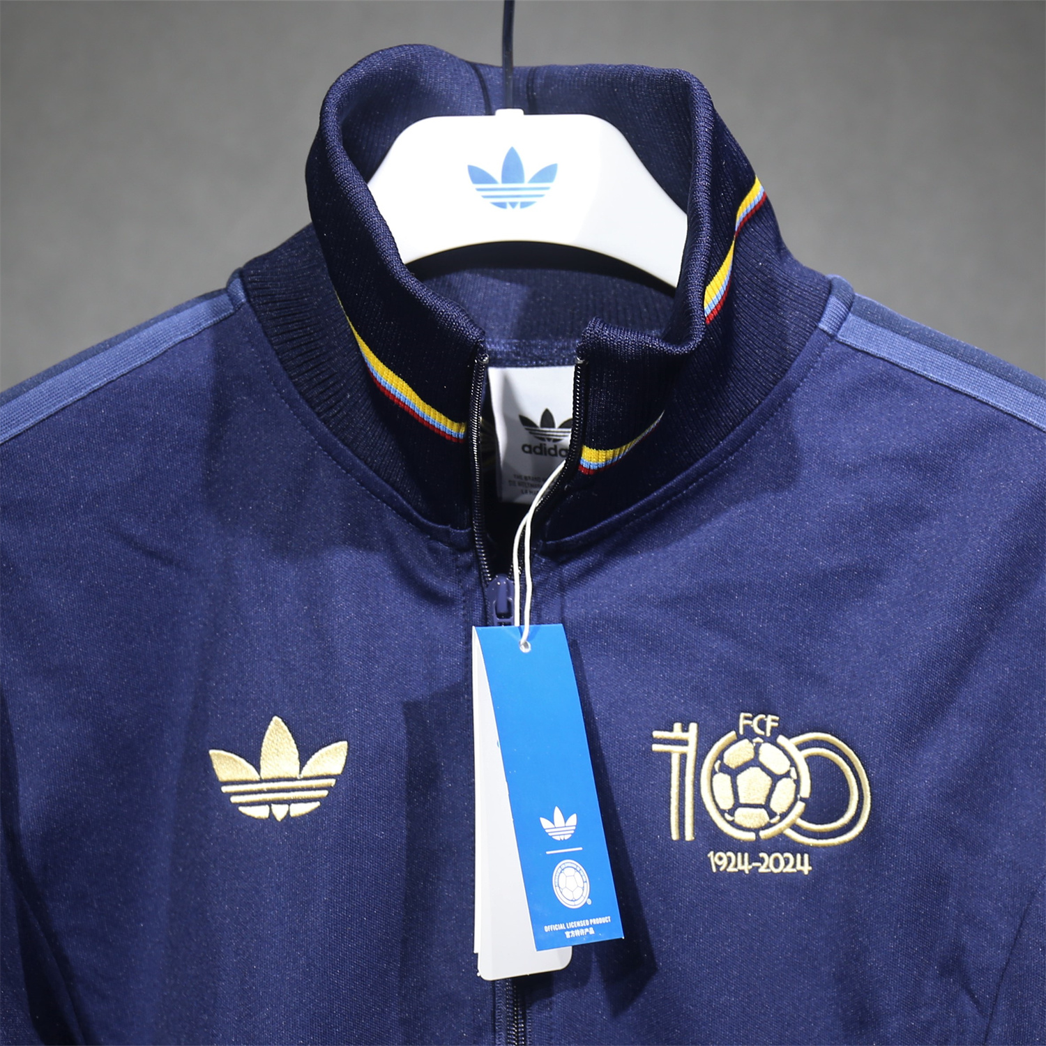 GlobeJersey-Colombia 2024 100th Anniversary Jacket Training Tracksuit - Deep Blue