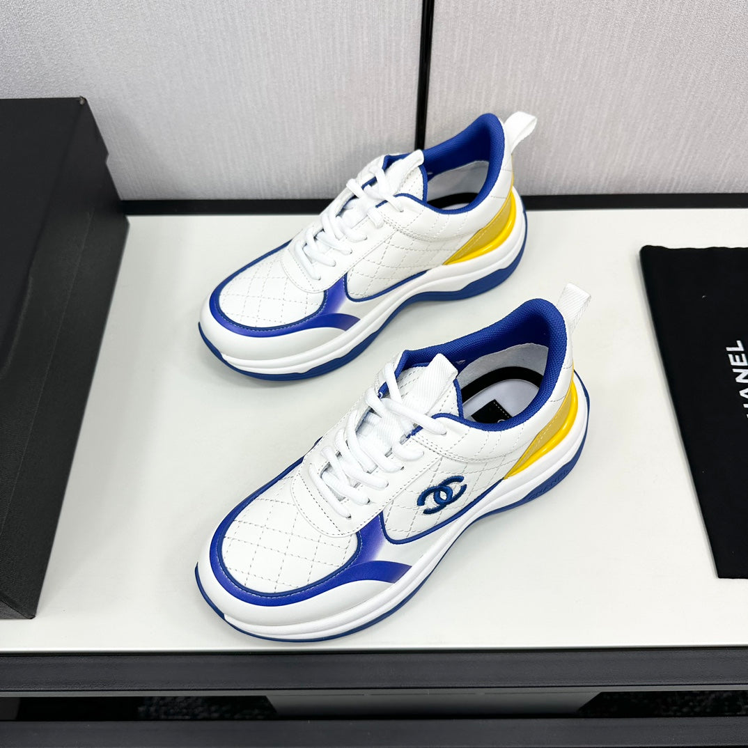 CC SNEAKER IN WHITE MIX COBALT BLUE EMBROIDERED LAMBSKIN、mysite、Cacoeks