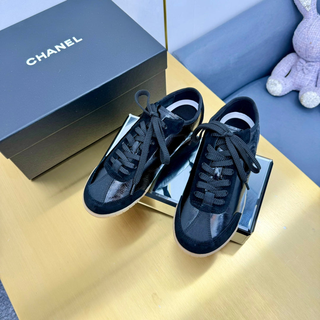 CC SNEAKER IN BLACK CALFSKIN AND SUEDE、mysite、Cacoeks