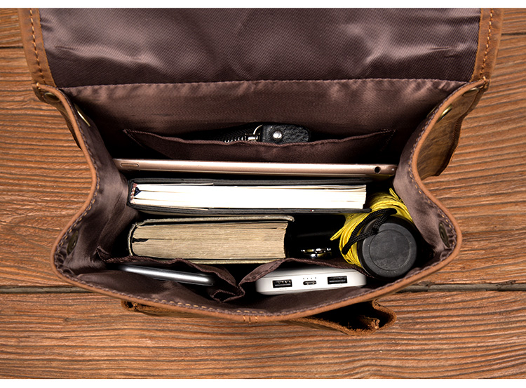 Pockets Show and Large Capacity of Leather Backpack
