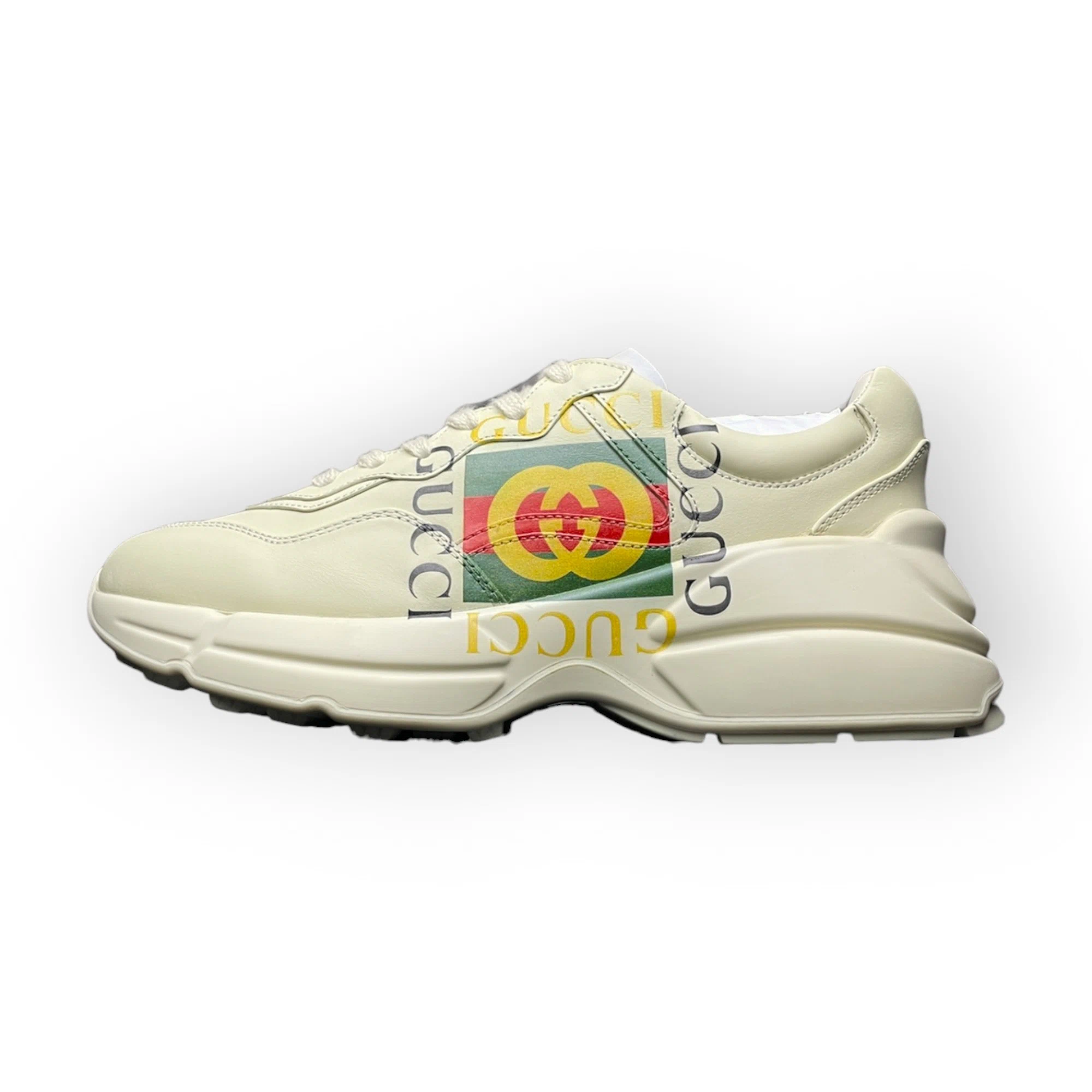 Gucci Rhyton Gucci Logo Leather Sneaker Off White、mysite、Cacoeks