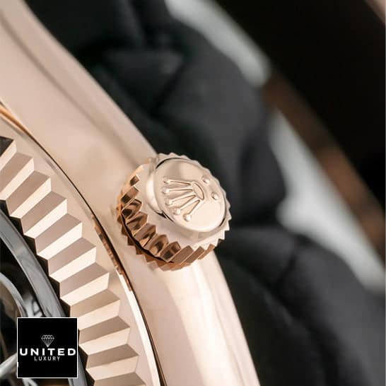 Rolex Sky-Dweller 326235 Chocolate Dial Replica 3 Rolex Sky-Dweller 326235 Rose Gold Crown Pusher Replica